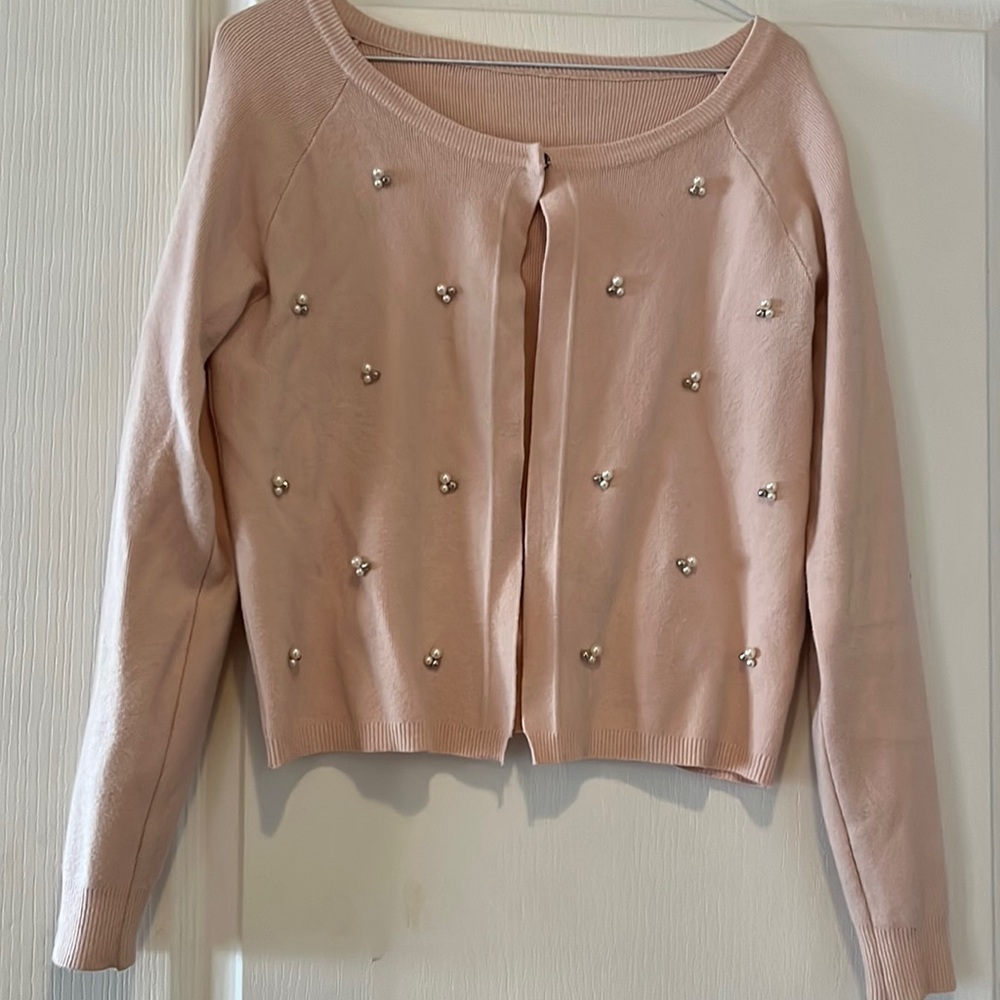 Light pink cardigan with jewels